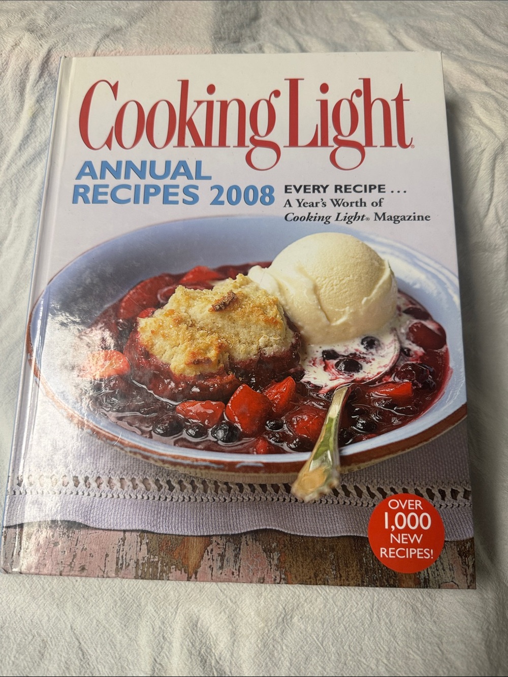 Cooking Light Annual Recipes 2008 Cookbook - White Cover